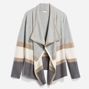 Market & Spruce Celesta Colorblock Waterfall Sweater, size M